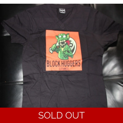 Block Huggers Clothing Bag Chasing Monster Tee black and orange